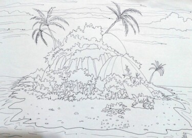 Desenho intitulada "Ilha do topete de m…" por Jose Luis, Obras de arte originais, Canetac de aerossol