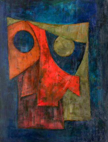 Картина под названием "Rostros sin Rostro 2" - José Manuel Chamorro Chamorro, Подлинное произведение искусства, Масло Устано…