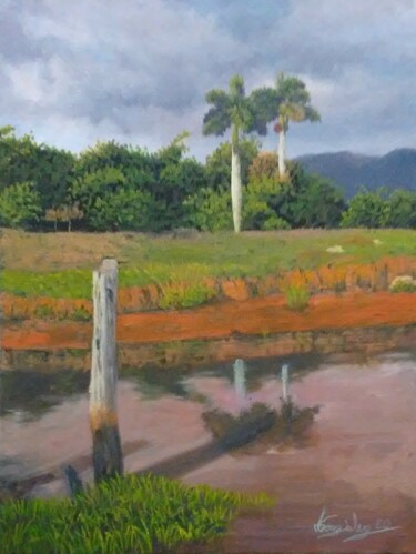 Painting titled "Laguna" by José Manuel Gonzàlez, Original Artwork, Oil