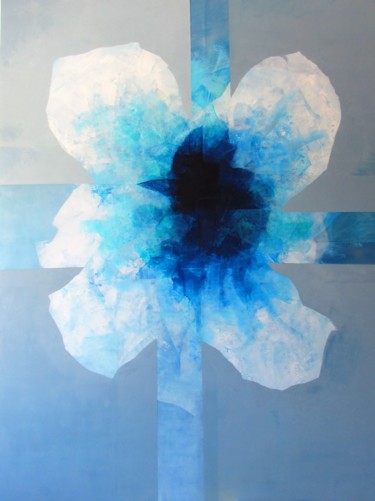 Pintura intitulada "variación sobre azul" por José Manuel Salazar, Obras de arte originais, Óleo