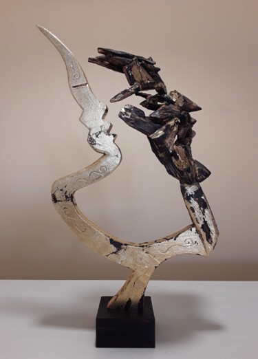 Sculptuur getiteld "VOZ INTERIOR" door José Manuel Solares, Origineel Kunstwerk, Hout