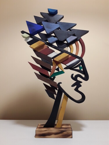 Скульптура под названием "CONCIENCIA" - José Manuel Solares, Подлинное произведение искусства, Дерево