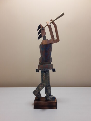 Sculpture titled "EL CONTEMPLADOR DE…" by José Manuel Solares, Original Artwork, Wood