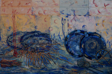Картина под названием "Sarments" - Jose María Cal, Подлинное произведение искусства, Масло Установлен на Деревянная рама для…