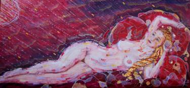 Картина под названием "Titanic en rojo" - Jose María Cal, Подлинное произведение искусства, Акрил Установлен на Деревянная р…