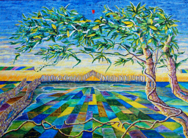 Картина под названием "La Fustera" - Jose María Cal, Подлинное произведение искусства, Акрил Установлен на Деревянная рама д…
