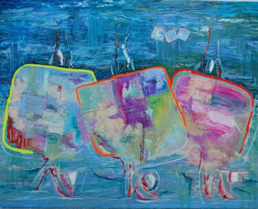 Картина под названием "Abstract04" - Jose María Cal, Подлинное произведение искусства, Масло Установлен на Деревянная рама д…