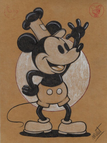 Disegno intitolato "Mickey Mouse - 1930…" da José Maria Millet Lopez (Millet), Opera d'arte originale, Inchiostro