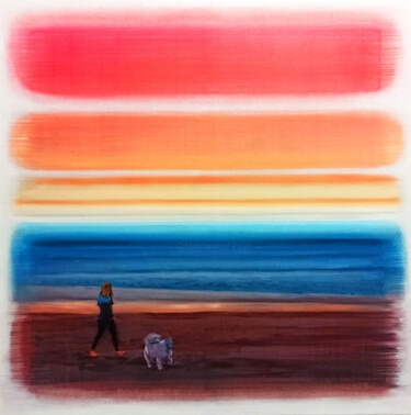 Картина под названием "Camino de playa" - José María Pinto Rey, Подлинное произведение искусства, Масло Установлен на Деревя…