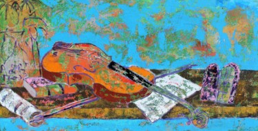 Peinture intitulée "Violino" par José Marques, Œuvre d'art originale, Acrylique