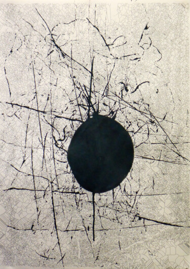 Schilderij getiteld "Black Nro 002" door Jose Montero, Origineel Kunstwerk, Acryl