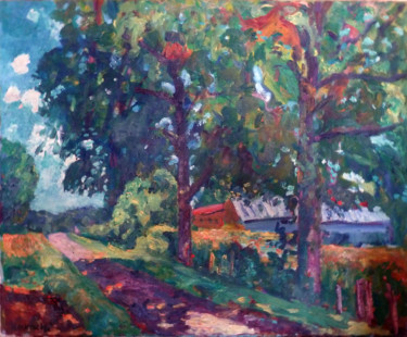 Painting titled "La ferme chez Bobet" by Nowacki, Original Artwork