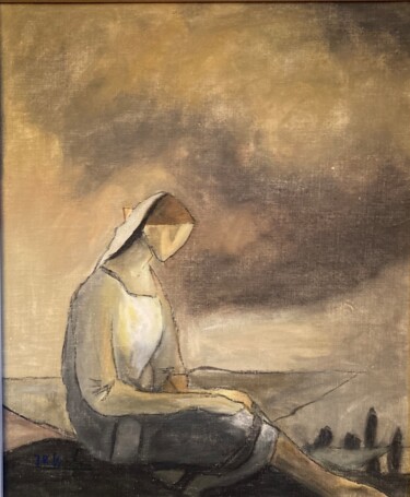 Pintura intitulada "Retrato de mujer" por Jose Ramon Campomanes Alvarez, Obras de arte originais, Óleo Montado em Cartão
