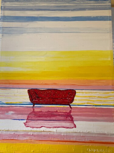 Pintura intitulada "Otoño. On sofá llen…" por Jose Ramon Campomanes Alvarez, Obras de arte originais, Óleo