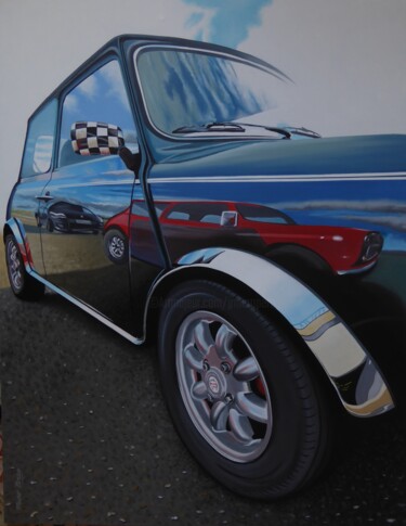 Pintura titulada "Mini Cooper. The le…" por Jose Ramon Muro Pereg (JRMuro), Obra de arte original, Oleo