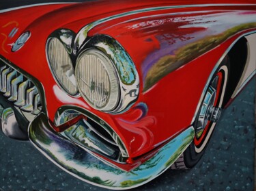 Painting titled "Chevrolet Corvette…" by Jose Ramon Muro Pereg (JRMuro), Original Artwork, Oil