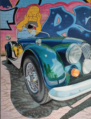 Schilderij getiteld "Homer at the Morgan" door Jose Ramon Muro Pereg (JRMuro), Origineel Kunstwerk, Olie