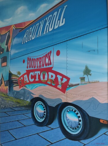 Pintura intitulada "Road & Roll" por Jose Ramon Muro Pereg (JRMuro), Obras de arte originais, Óleo Montado em Armação em mad…