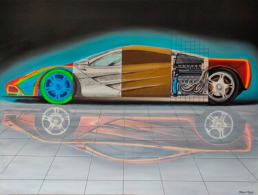 Schilderij getiteld "The classic McLaren…" door Jose Ramon Muro Pereg (JRMuro), Origineel Kunstwerk, Olie Gemonteerd op Fram…