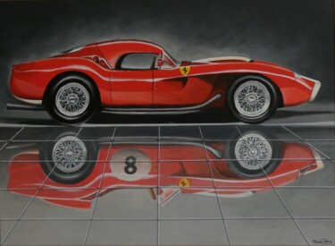 Painting titled "250 TESTA ROSSA" by Jose Ramon Muro Pereg (JRMuro), Original Artwork, Oil Mounted on Wood Stretcher frame