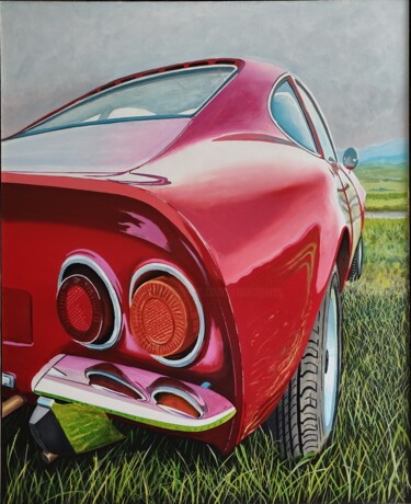 Malerei mit dem Titel "Opel GT 1900" von Jose Ramon Muro Pereg (JRMuro), Original-Kunstwerk, Öl