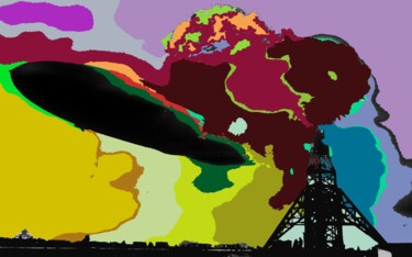 Цифровое искусство под названием "Hindenburg Fire" - Jose Raul Ros, Подлинное произведение искусства