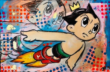 Painting titled "Astro Boy" by Jose Rivera, Original Artwork, Acrylic