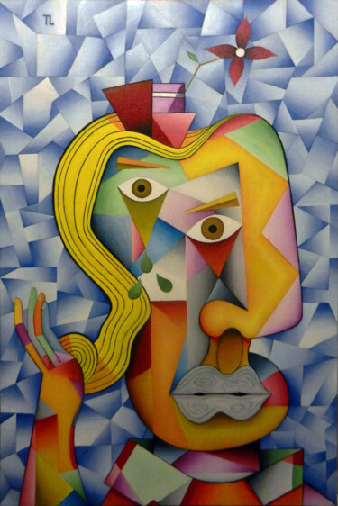 Painting titled "Conflito" by José Roberto Teixeira Leite Junior, Original Artwork, Oil Mounted on Wood Panel