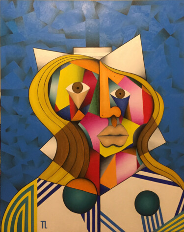 Malerei mit dem Titel "Mulher Triste (rara)" von José Roberto Teixeira Leite Junior, Original-Kunstwerk, Öl Auf Holzplatte m…