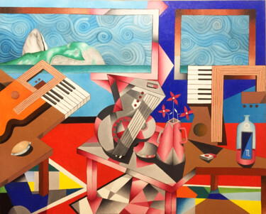 Malerei mit dem Titel "Mesa de Músico XXXV…" von José Roberto Teixeira Leite Junior, Original-Kunstwerk, Öl Auf Holzplatte m…