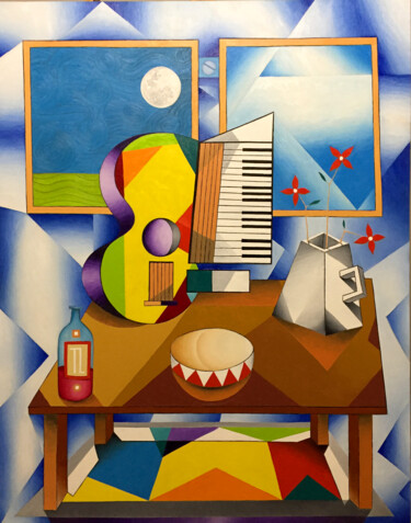 Pintura intitulada "Mesa de Músico XXXII" por José Roberto Teixeira Leite Junior, Obras de arte originais, Óleo Montado em P…