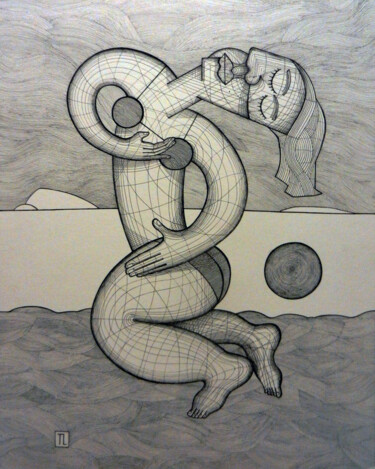 Desenho intitulada "Jogo de Bola V (V B…" por José Roberto Teixeira Leite Junior, Obras de arte originais, Marcador