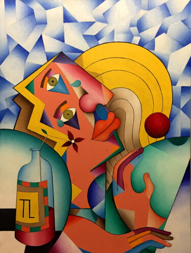 Painting titled "Remorso" by José Roberto Teixeira Leite Junior, Original Artwork, Oil Mounted on Wood Panel