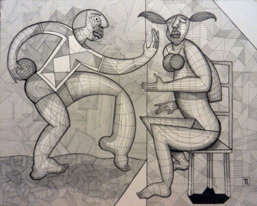 Drawing titled "Bora Jogar? (Let's…" by José Roberto Teixeira Leite Junior, Original Artwork, Marker
