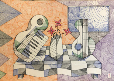Desenho intitulada "Mesa de Músico 86 (…" por José Roberto Teixeira Leite Junior, Obras de arte originais, Marcador