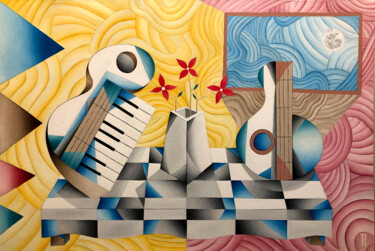 Pintura titulada "Mesa de Músico XLV" por José Roberto Teixeira Leite Junior, Obra de arte original, Oleo Montado en Panel d…