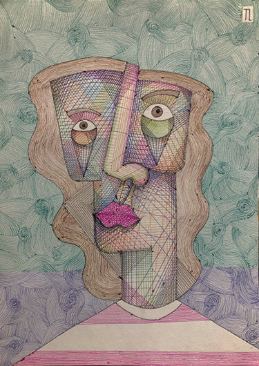 Drawing titled "Mulher" by José Roberto Teixeira Leite Junior, Original Artwork, Gel pen