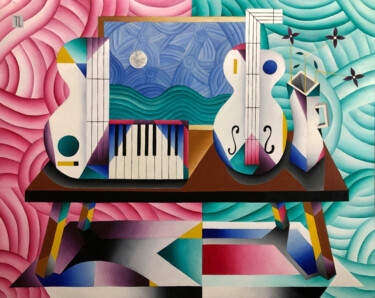 Pintura titulada "Mesa de Músico 50" por José Roberto Teixeira Leite Junior, Obra de arte original, Oleo Montado en Bastidor…