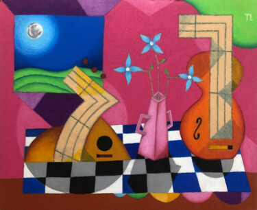 Malerei mit dem Titel "Mesa de Músico - pa…" von José Roberto Teixeira Leite Junior, Original-Kunstwerk, Pastell
