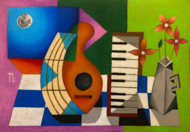 Pintura intitulada "Mesa de Músico - pa…" por José Roberto Teixeira Leite Junior, Obras de arte originais, Pastel