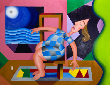 Malerei mit dem Titel "Lá Vem Joaquim" von José Roberto Teixeira Leite Junior, Original-Kunstwerk, Öl Auf Keilrahmen aus Hol…