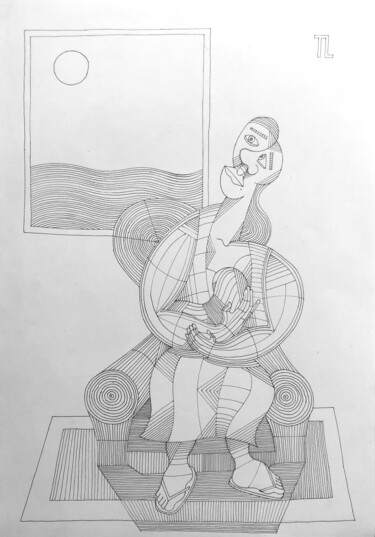 Desenho intitulada "Ninar III" por José Roberto Teixeira Leite Junior, Obras de arte originais, Marcador
