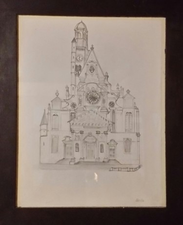 Drawing titled "Sante Geneviève" by Jose Sousa, Original Artwork