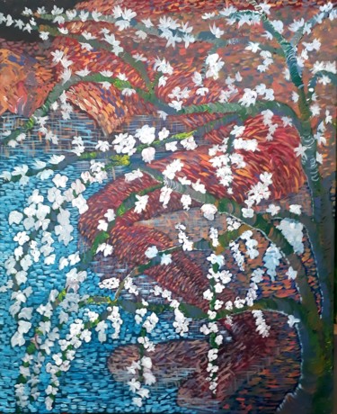Malerei mit dem Titel "Les cerisiers" von Jose Sousa, Original-Kunstwerk, Acryl