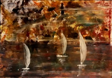 Peinture intitulée "La mer" par Jose Sousa, Œuvre d'art originale, Acrylique