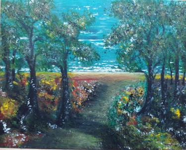 Painting titled "Les landes" by Jose Sousa, Original Artwork, Acrylic