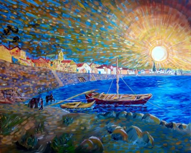 Peinture intitulée "Les bords du Rhône…" par Jose Sousa, Œuvre d'art originale, Acrylique
