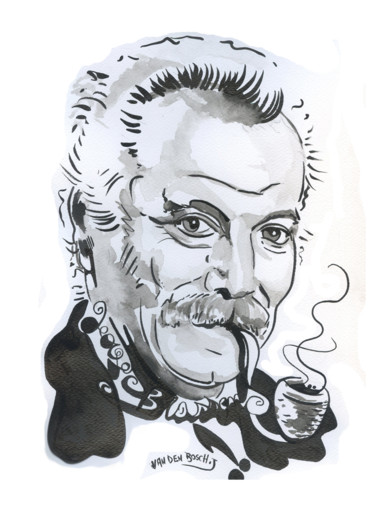 Drawing titled "georges-brassens.jpg" by José Van Den Bosch, Original Artwork, Ink