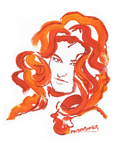 Disegno intitolato "Dalida peinture.jpg" da José Van Den Bosch, Opera d'arte originale, Altro