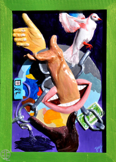 Peinture intitulée "La chaine" par José Van Houteghem, Œuvre d'art originale, Acrylique